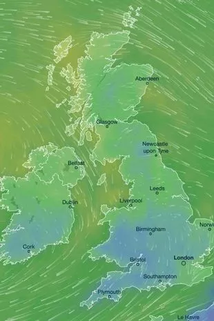 英国降雪：地图显示，在北极严寒来临之前，